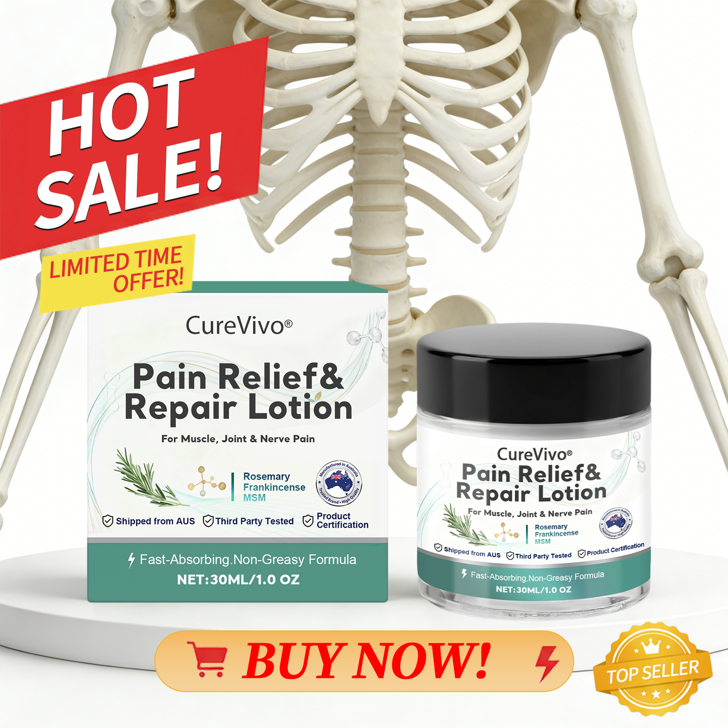 CureVivo® Pain Relief& Repair Lotion👩‍⚕️For Muscle, Joint & Nerve Pain