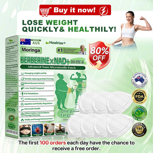 【Last Day – 80% OFF Today】🌞🌞🌞🌞Healrize® Moringa + Berberine + NAD+10-in-1 Advanced Nano Microneedle Patch✨ 7 Patches Per Box · 1-Week Supply💥