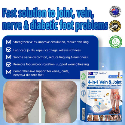 🇦🇺Healrize® 🎉4-in-1 Vein & Joint Nano Microneedle Advanced Therapy Patch🔥(Once daily, visible results in 7 days — supports arthritis, varicose veins, diabetic foot, and nerve pain.)